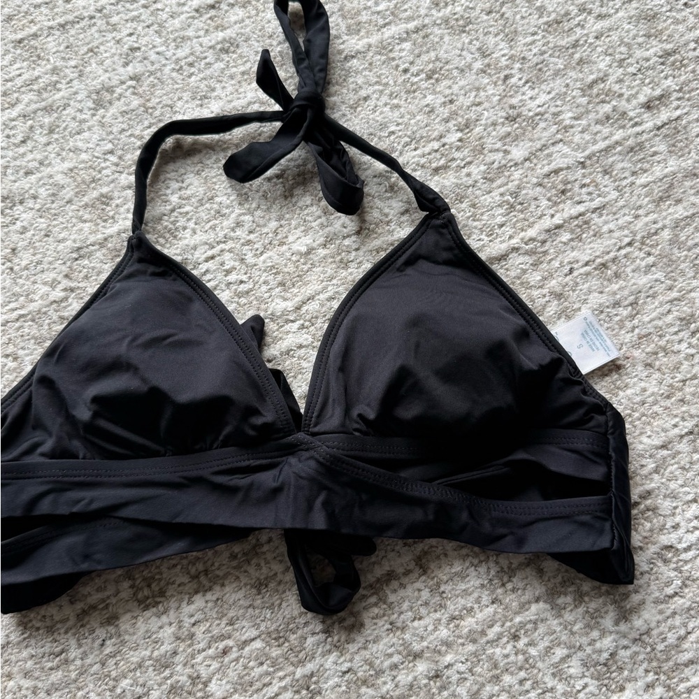 Kona Sol Black Triangle Halter Bikini Top